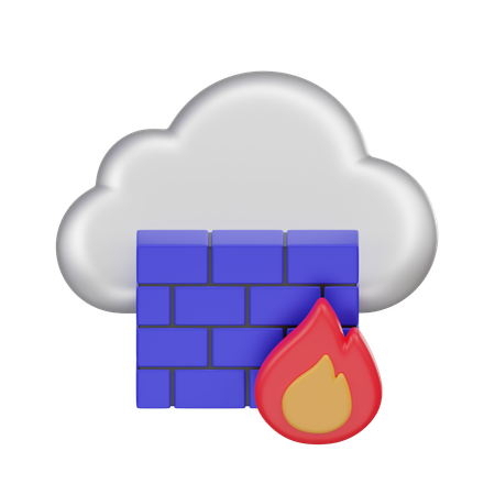 Cloud Firewall  3D Icon