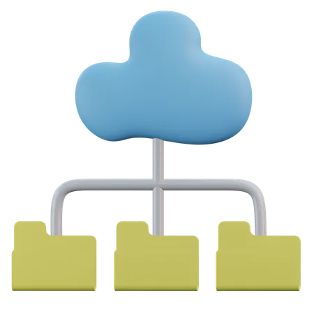 Share File Cloud Computing 3 D Icon Illustration With Transparent Background 3D Icon
