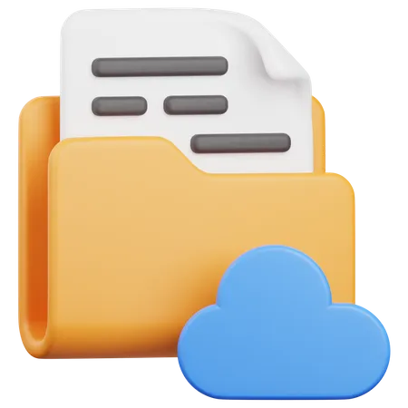 Cloud Folder  3D Icon