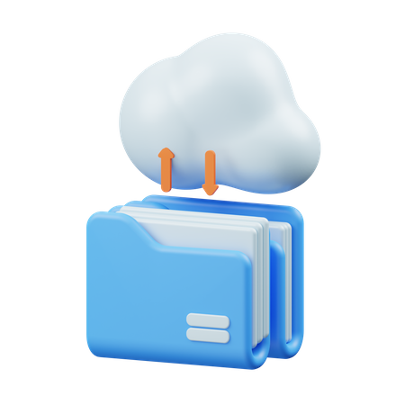 Cloud Folder 3D Illustration