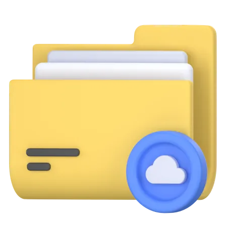 Folder And Files In Cloud 3D Icon