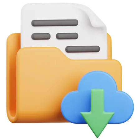 Cloud Folder Download  3D Icon