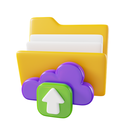 Cloud Folder Upload  3D Icon