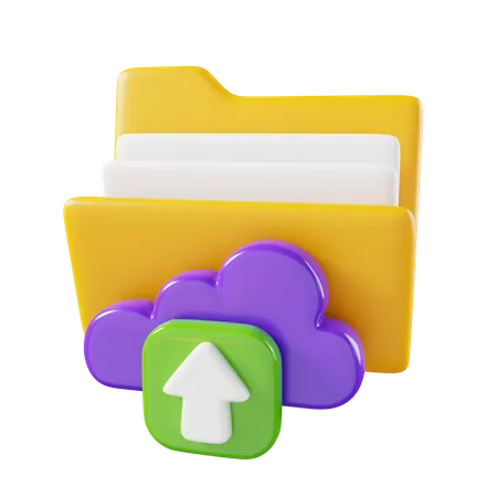 Cloud Folder Upload  3D Icon