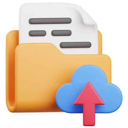 Cloud Folder Upload  3D Icon