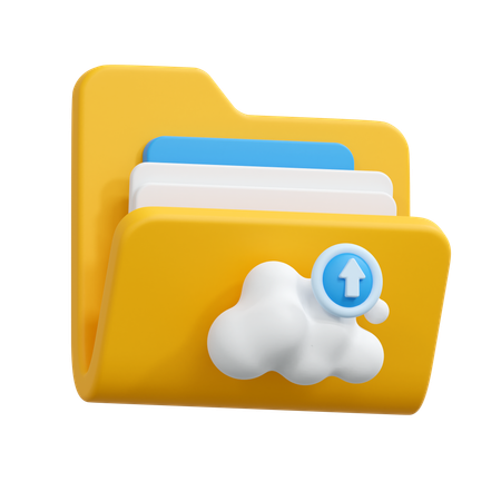 Cloud folder upload  3D Icon
