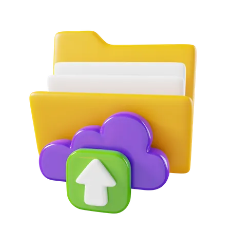 Cloud Folder Upload 3D Icon