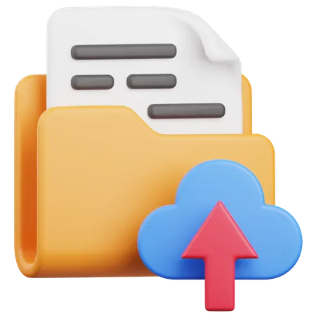 Cloud Folder Upload  3D Icon