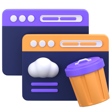Cloud Garbage  3D Icon