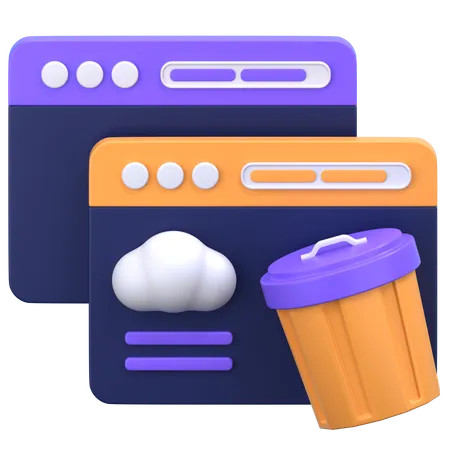 Cloud Garbage  3D Icon