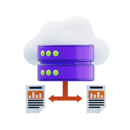 Cloud Growth Graph  3D Icon