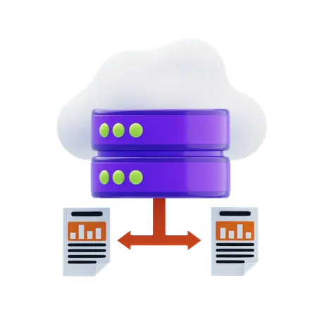 Cloud Growth Graph  3D Icon