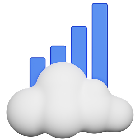 Cloud Growth Graph  3D Icon