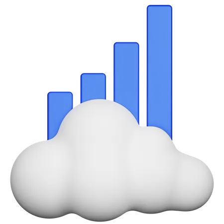 Cloud Growth Graph  3D Icon