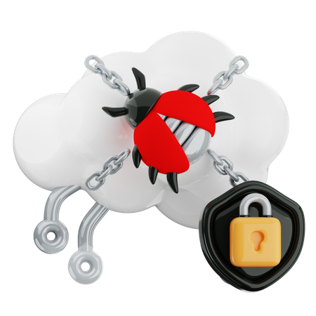 Cloud hacked  3D Icon