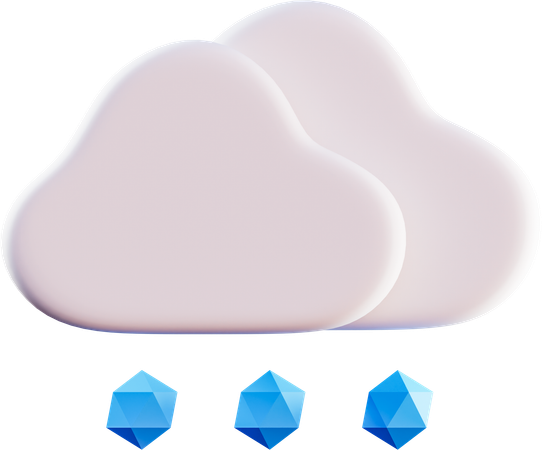 Cloud Hail  3D Icon