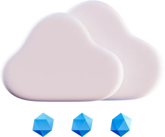 Cloud Hail  3D Icon