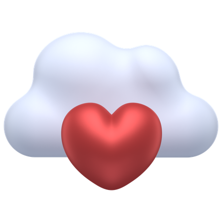 Cloud Heart  3D Icon