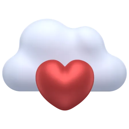 Cloud Heart  3D Icon