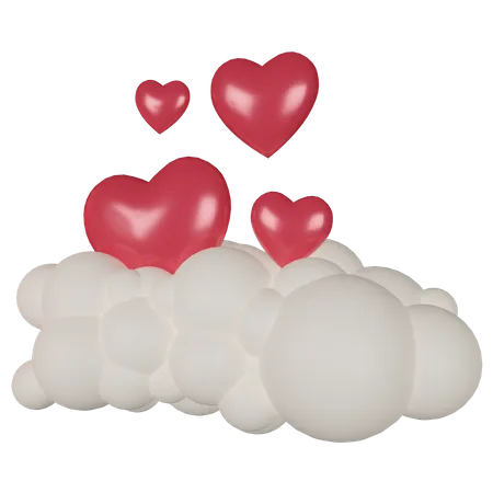 3 D Render Love Cloud Illustration 3D Icon