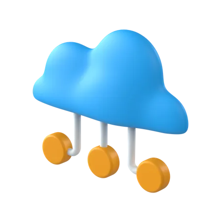 Cloud Hosting  3D Icon