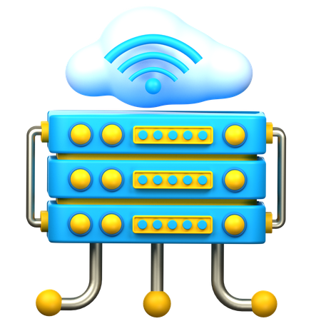 Cloud Hosting  3D Icon