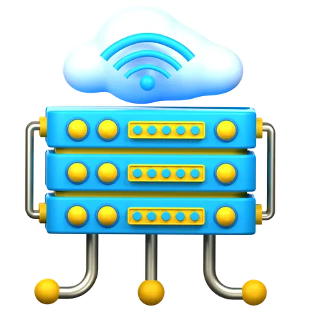 Cloud Hosting  3D Icon