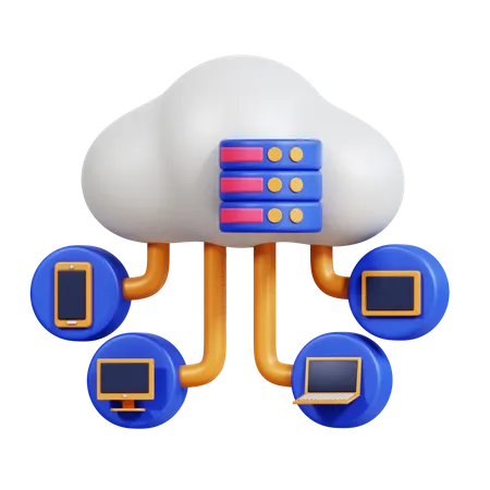 Cloud Hosting  3D Icon