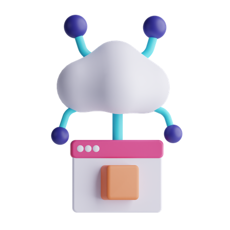 Cloud Hosting  3D Icon