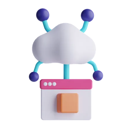 Cloud Hosting  3D Icon