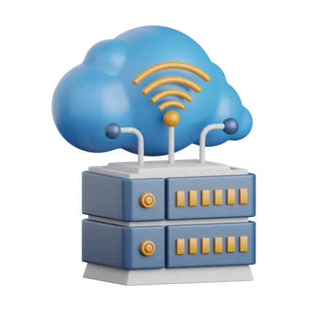 3 D Rendering Cloud Hosting Isolated Useful For Cloud Network Computing Technology Database Server And Connection Design Element 3D Icon