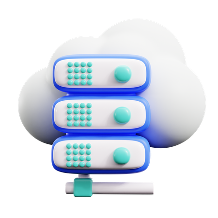Cloud Hosting Server  3D Icon