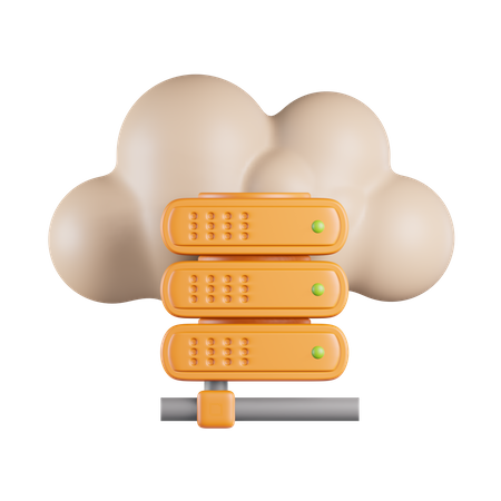 Cloud Hosting Server  3D Icon