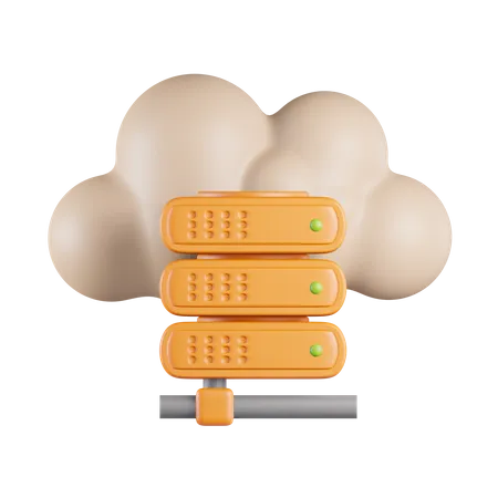 Cloud Hosting Server  3D Icon