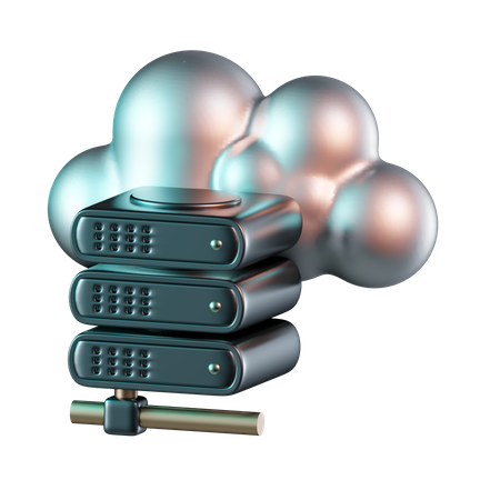 Cloud Hosting Server  3D Icon