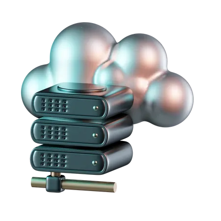 Cloud Hosting Server  3D Icon