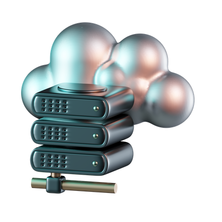 Cloud Hosting Server  3D Icon