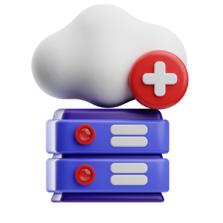 Nuage hybride  3D Icon