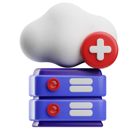 Nuage hybride  3D Icon