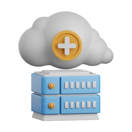 Nuage hybride  3D Icon