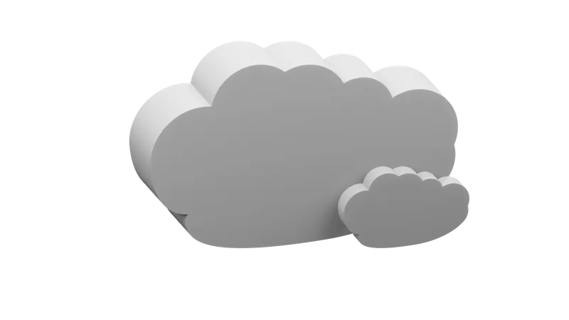 Multiple Cloud In The Sky 3D Illustration