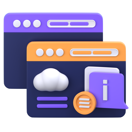 Cloud Information  3D Icon