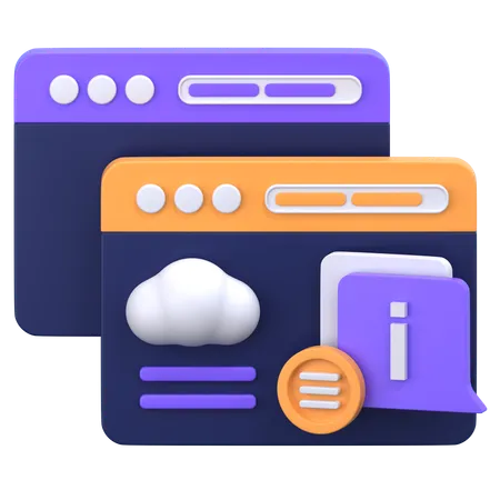 Cloud Information  3D Icon