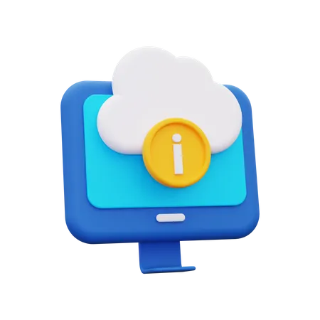 Cloud information  3D Icon