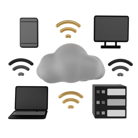 Cloud Internet  3D Icon