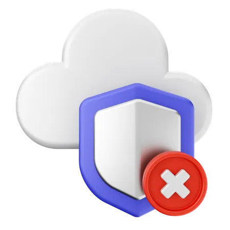 Cloud Internet Security  3D Icon