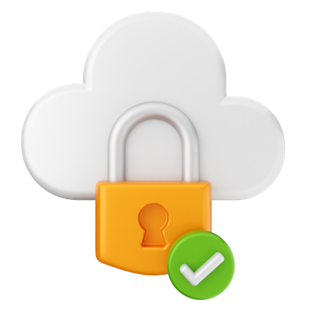 Cloud Internet Security  3D Icon