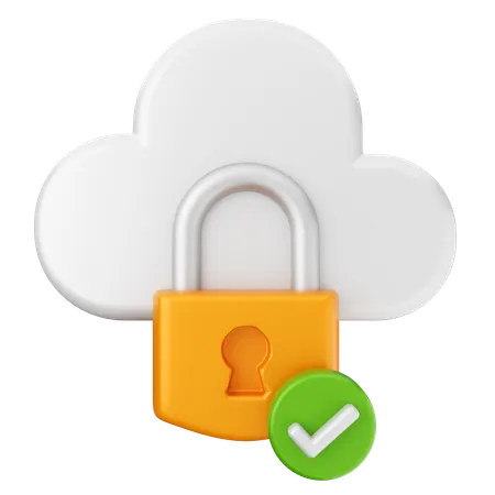 Cloud Internet Security  3D Icon