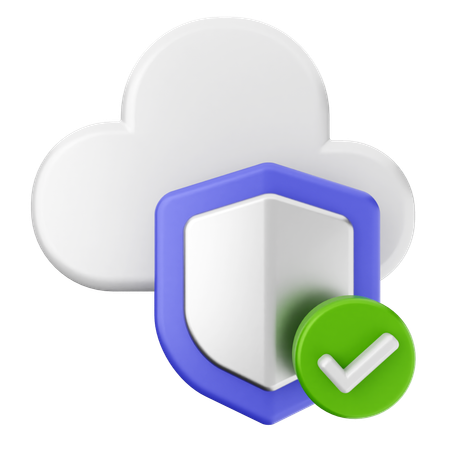 Cloud Internet Security  3D Icon