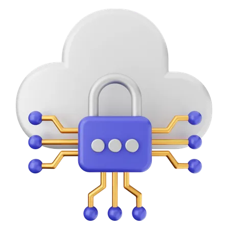 Cloud Internet Security  3D Icon